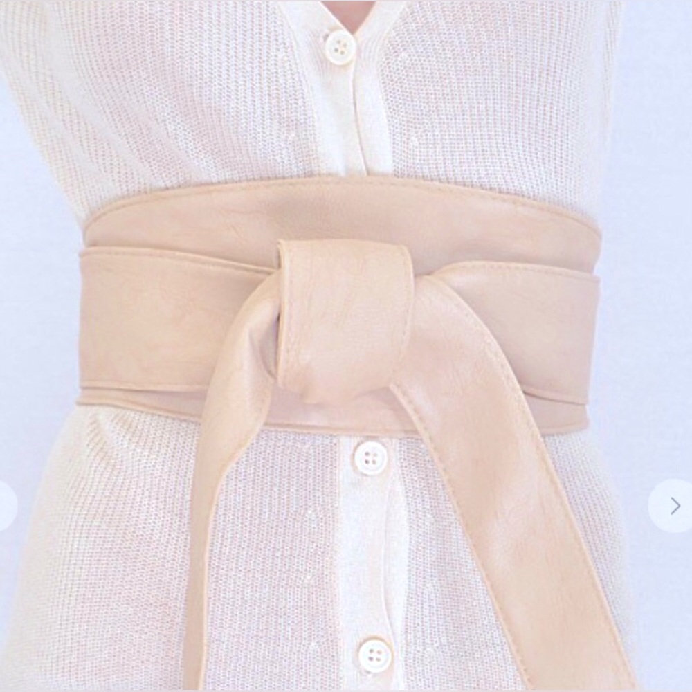 Cream Japanese Wrap Obi Statement Belt